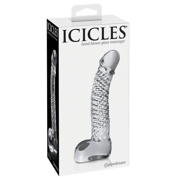 Icicles No. 61 - steklen dildo s testisi in penisom - prozoren