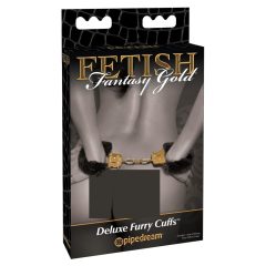 Pipedream Fetish Fantasy Gold - plišaste zapestnice (črne)