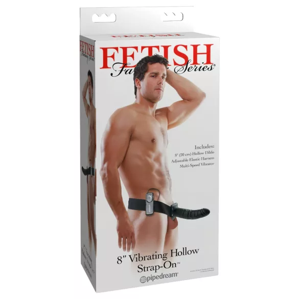 Fetish Strap-On 8 - strap-on votlični vibrator - črn