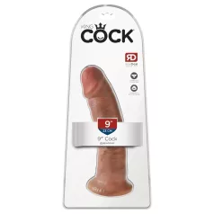   King Cock - realistični dildo s priseskom - 23 cm - temna koža