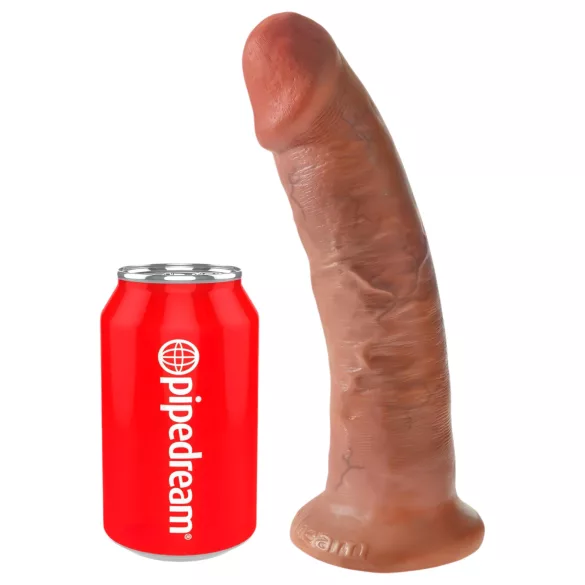 King Cock - realistični dildo s priseskom - 23 cm - temna koža