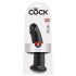 King Cock - dildo z vakuumskim dnom - črn - 23 cm