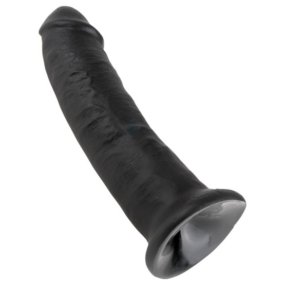 King Cock - dildo z vakuumskim dnom - črn - 23 cm