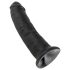 King Cock - dildo z vakuumskim dnom - črn - 23 cm