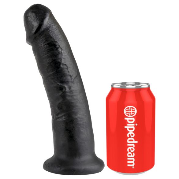King Cock - dildo z vakuumskim dnom - črn - 23 cm