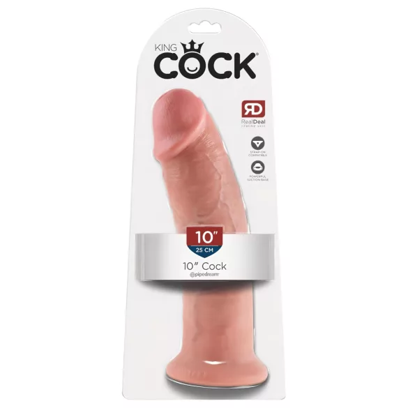 King Cock - dildo z veliko prisesalko - 25 cm - naravna barva