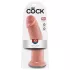 King Cock - dildo z veliko prisesalko - 25 cm - naravna barva