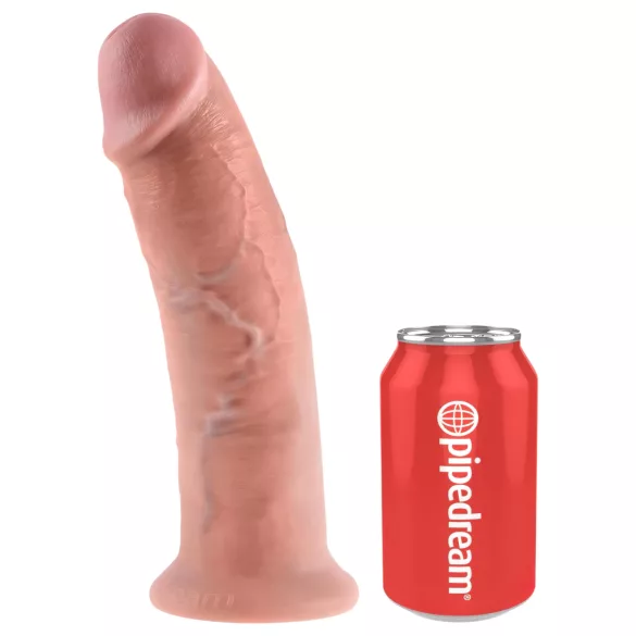 King Cock - dildo z veliko prisesalko - 25 cm - naravna barva