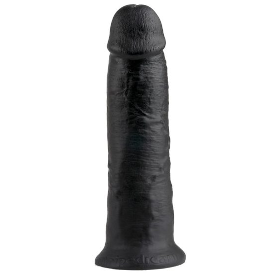 King Cock 10 - velik dildo z objemko (25 cm) - črn