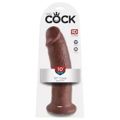 King Cock - dildo z vakuumsko podlago - 25 cm - rjav