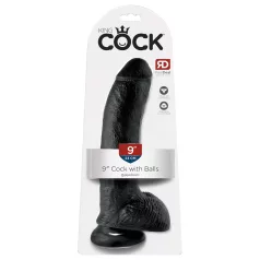King Cock - dildo z močno prisesalko in modami - črn 23 cm