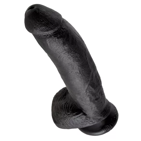 King Cock - dildo z močno prisesalko in modami - črn 23 cm