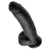 King Cock - dildo z močno prisesalko in modami - črn 23 cm
