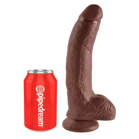 King Cock - realistični dildo z modami in priseskom - 23 cm - rjav