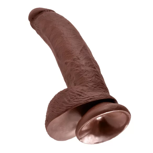 King Cock - realistični dildo z modami in priseskom - 23 cm - rjav