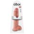 King Cock - realistični dildo z modami in priseskom - 28 cm - naravna barva