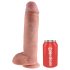 King Cock - realistični dildo z modami in priseskom - 28 cm - naravna barva