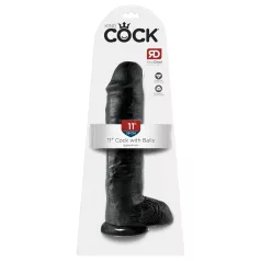 King Cock 11 - dildo z modom in priseskom - črn - 28 cm