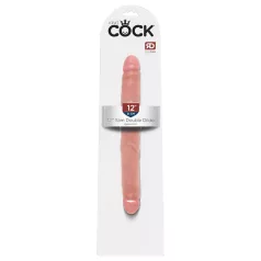   King Cock - dvojni dildo - realističen, dolg 31 cm - naravna barva