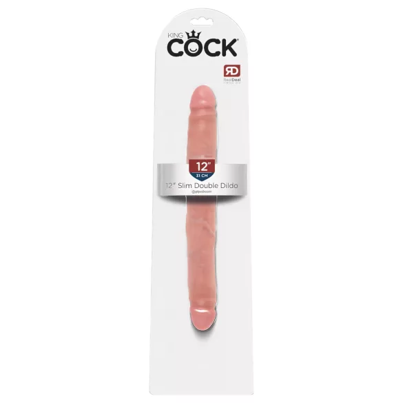 King Cock - dvojni dildo - realističen, dolg 31 cm - naravna barva