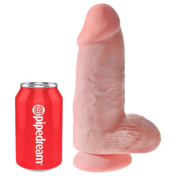 King Cock - dildo z modom in priseskom - 23 cm - naravna barva