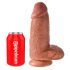 King Cock - dildo z vakuumskim nastavkom - 23 cm - temna koža