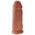 King Cock - dildo z vakuumskim nastavkom - 23 cm - temna koža