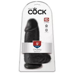 King Cock - dildo z modrčki in priseskom - 23 cm - črna