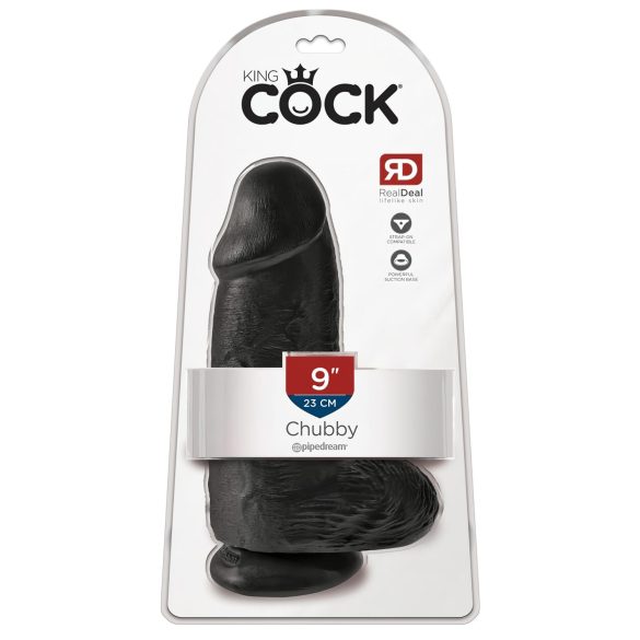 King Cock 9 Chubby - prisesan dildo črne barve (23 cm)