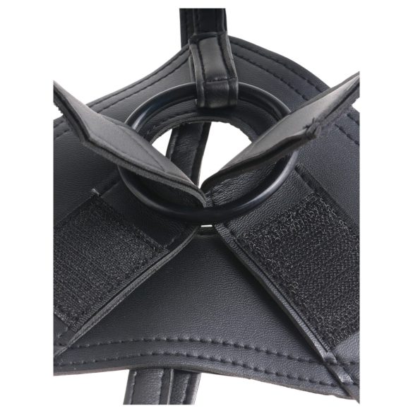 King Cock - Strap-on dildo s pasom - črn 18 cm