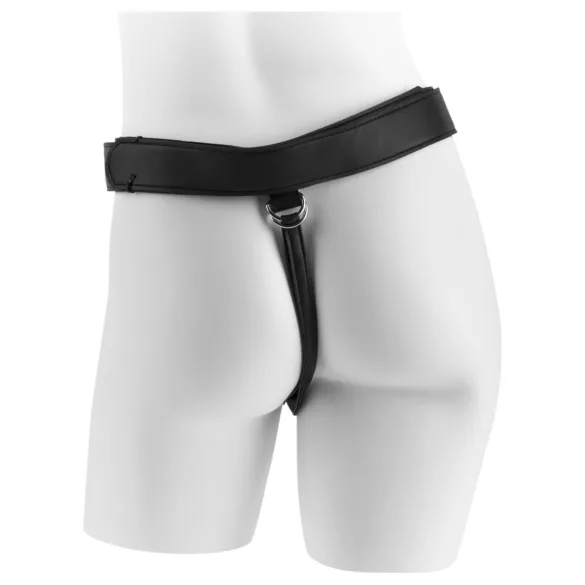 King Cock - Strap-on dildo s pasom - črn 18 cm