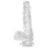 King Cock Clear - dildo s priseskom in modami - prozoren 15 cm