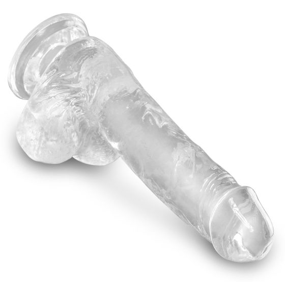 King Cock Clear 6 - majhen dildo s testisi (15 cm)