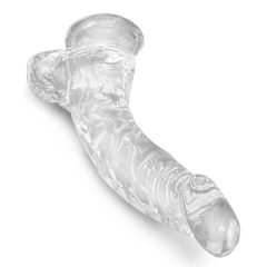 King Cock Clear 7,5 - pripenjalni, testisni dildo (19 cm)