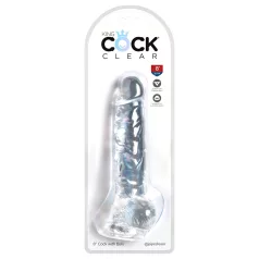   King Cock Clear 8 - realistični dildo s priseskom in modah - 20 cm