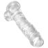 King Cock Clear 8 - dildo s sesalcem in jajci (20 cm)