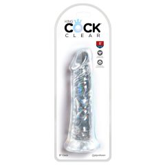 King Cock Clear 8 - velik dildo z objemko (20 cm)