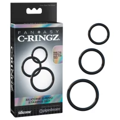   Pipedream - Fantasy C-Ringz - trojček obročkov za penis (črna)