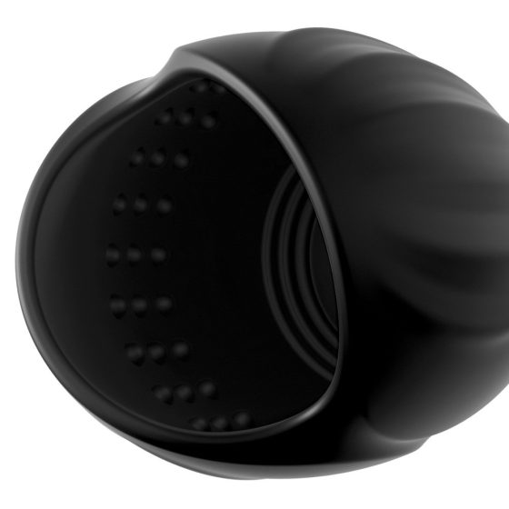 Control Cock Teaser - vodoodporen vibrator z želodom, ki ga je mogoče polniti (črn)