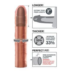   X-TENSION Perfect 3 - realistična nožnica za penis (22,8 cm) - naravna