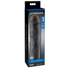   X-TENSION Mega 3 - realistična nožnica za penis (22,8 cm) - črna