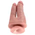 King Cock - dvojni dildo za dvojno penetracijo - realističen - naravna barva