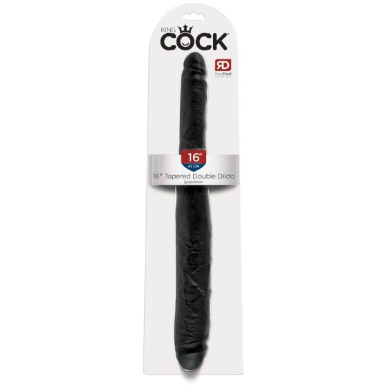 King Cock 16 Tapered - realističen dvojni dildo (41 cm) - črn