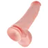 King Cock - dildo s priseskom in modom - 38 cm - naravna barva