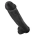 King Cock 15 - dildo z modrčki in priseskom - črna 38 cm
