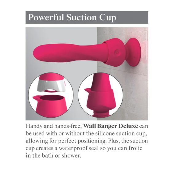 3Some wall banger deluxe - vibrator za drog z radijskim upravljanjem, ki ga je mogoče ponovno napolniti (roza)
