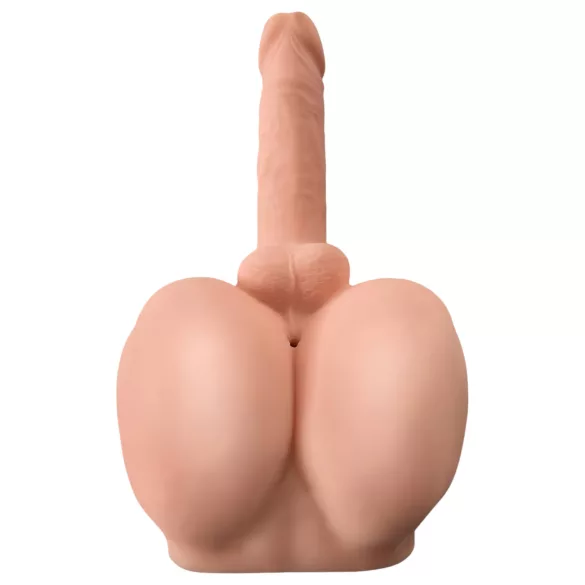 PDX Dirty Talk - realistična seks lutka torzo z dildom - naravna barva