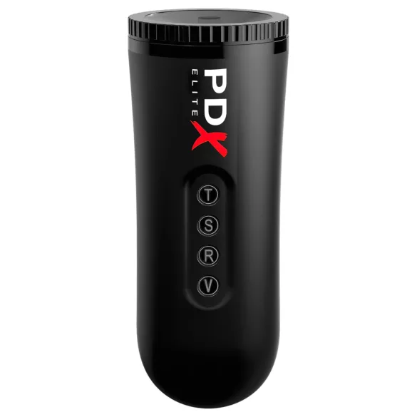 PDX Moto Blower - masturbator za moške - sesalni in vibracijski - črn