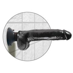 King Cock 9 - gibljiv vibrator z nogami (26 cm) - črn