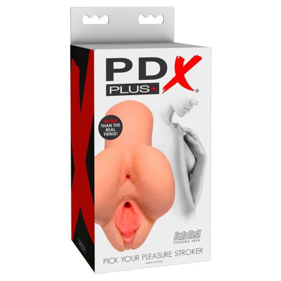 PDX Pick Your Pleasure Stroker - realistični masturbator 2v1 (naravni)